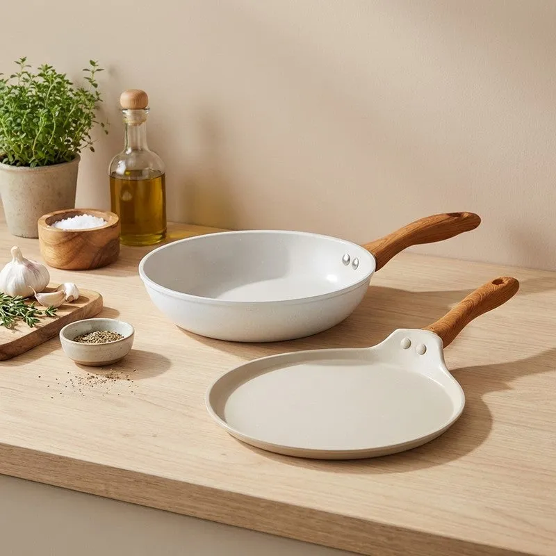 Salford Non Stick Cookware Set (White) - Two Piece Set media 1