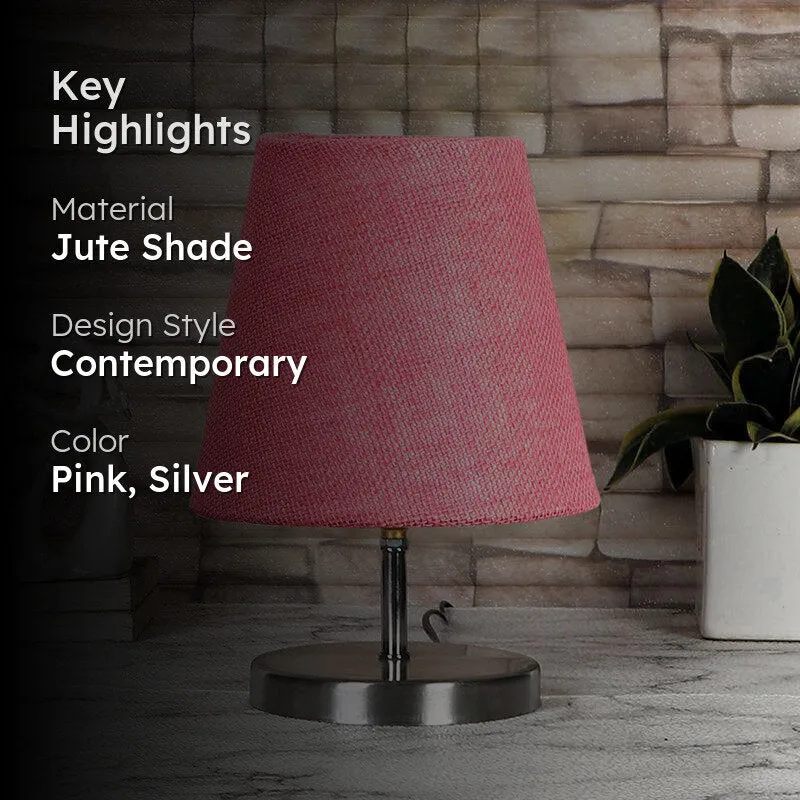 Vidro Jute Table Lamp - Pink,Silver media 2