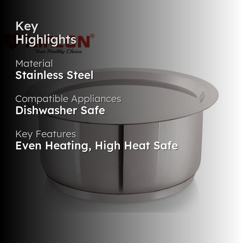 Nirlon Stainless Steel Pateela With Lid - 2100 mL/7 Inches media 2