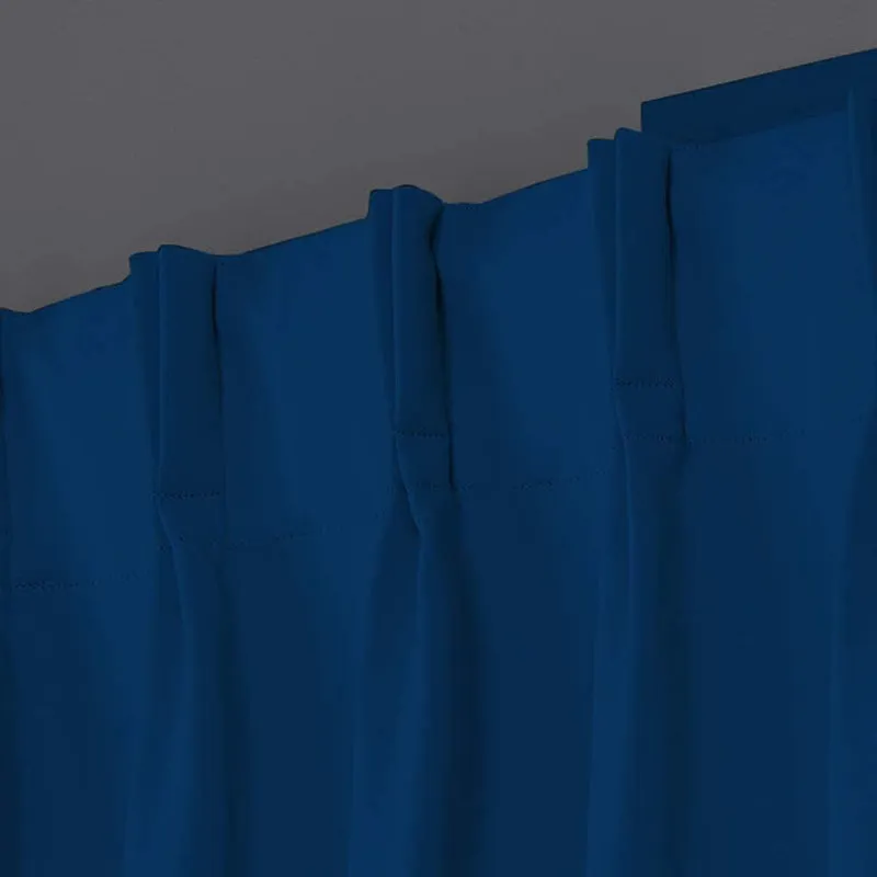 Noir Double Pinch Pleat Blackout Curtain - Royal Blue media 3