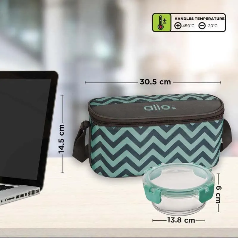 Jonas Round Lunchbox With Chevron Bag (390 ML) - Set Of Four media 4