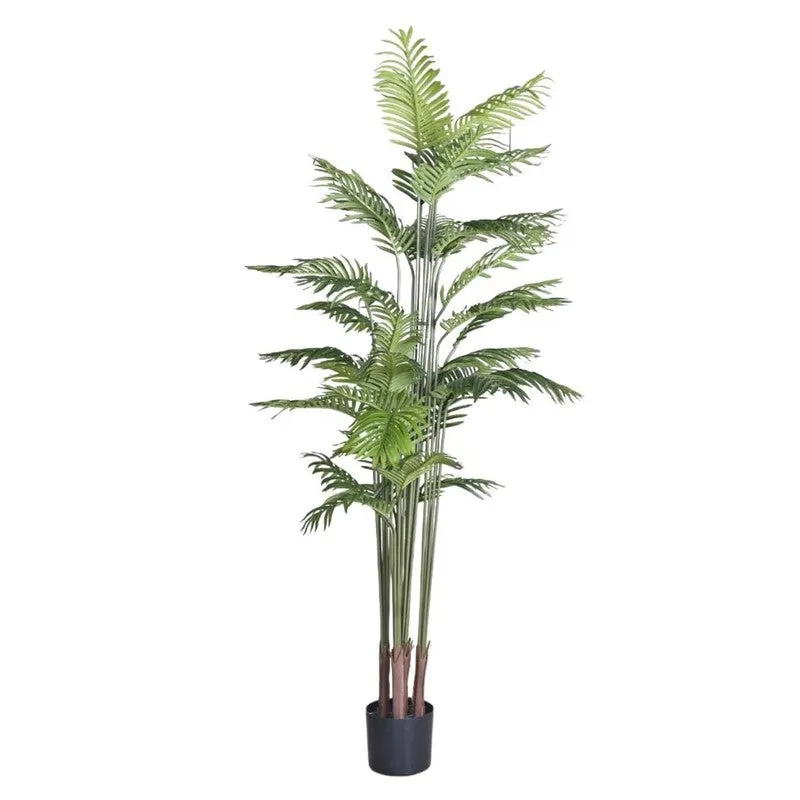 Artificial Palm Plant With Black Fiber Pot - 5.9 Feet - 6