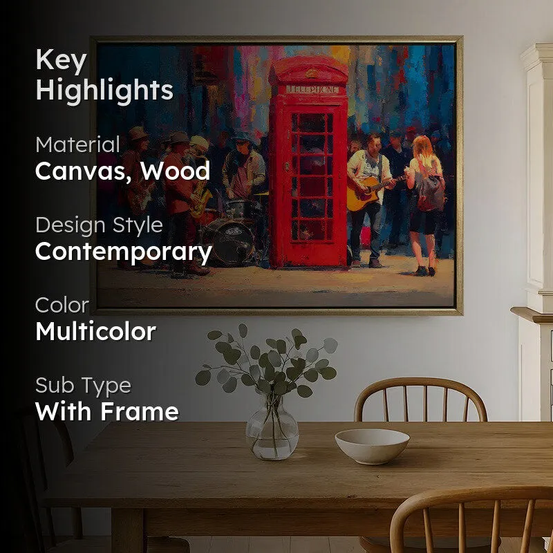 London Street Canvas Wall Painting With Frame media 2