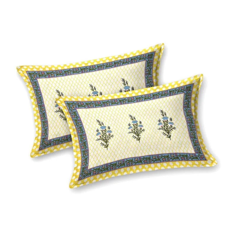 Bloomus Cotton Bedsheet (Yellow,White) - 240 TC media 4