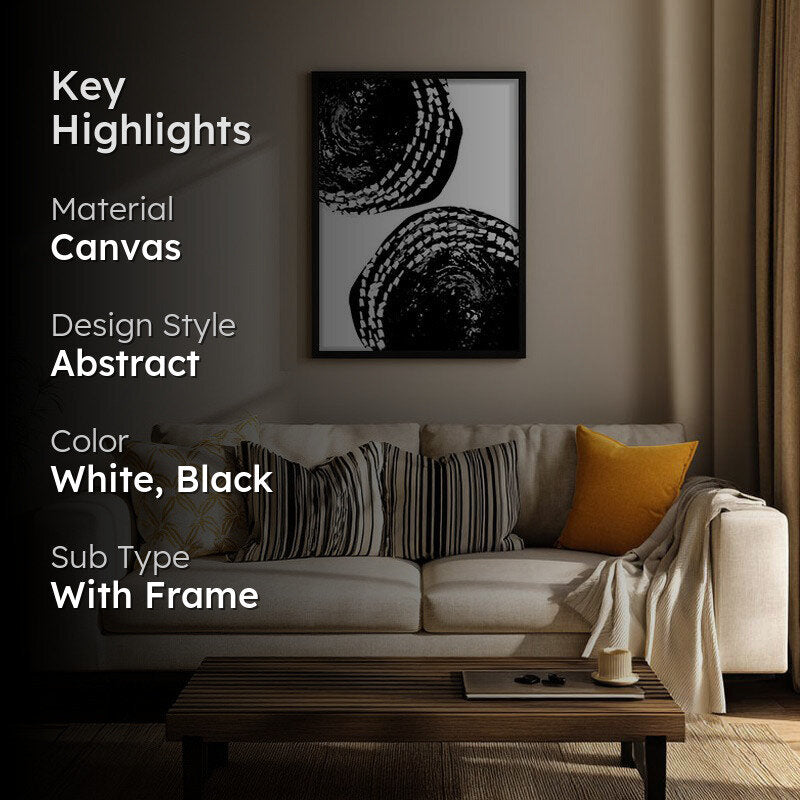 Inky Scribbles Framed Canvas Wall Painting media 2