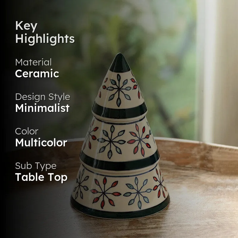 Starry Christmas Ceramic Handpainted Showpiece ) media 2