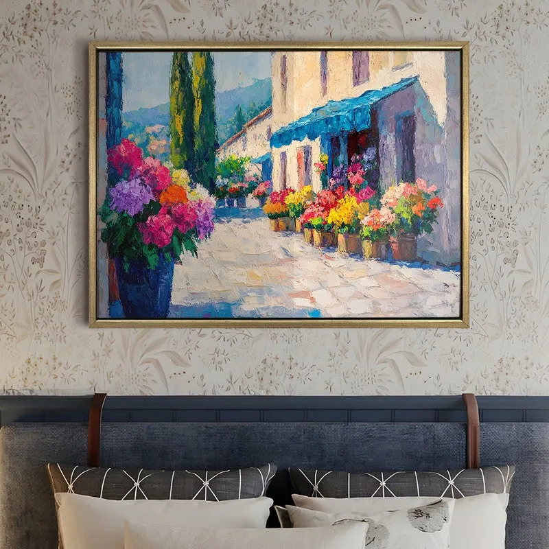 Azure Awning Canvas Wall Painting With Frame media 5