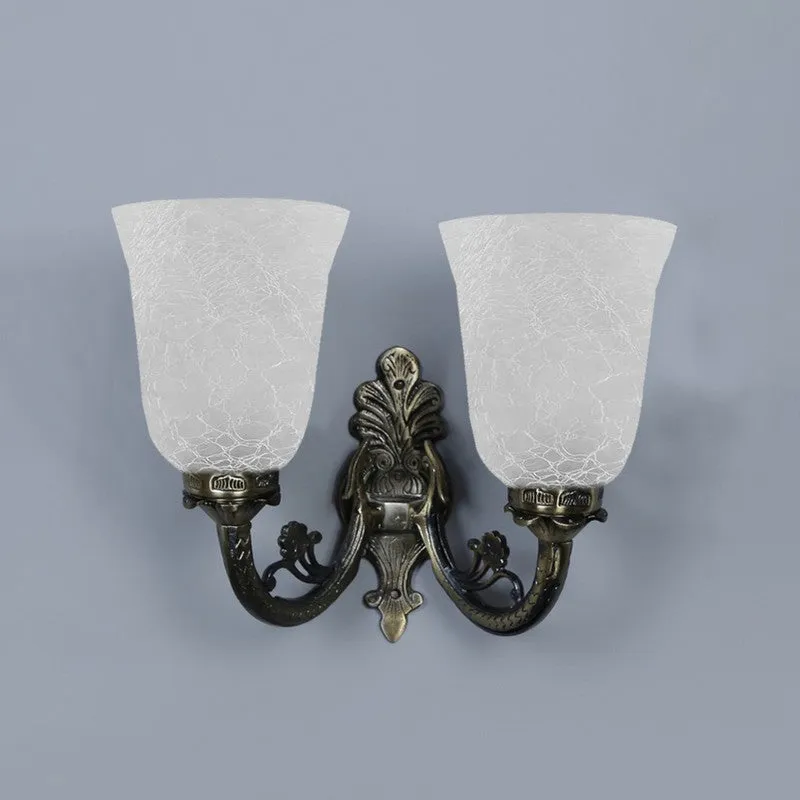 Crystal Bloom Antique Dual Shade Glass Wall Lamp media 5