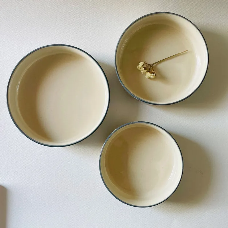 Wilara Flat Bowl (Blue & White) - Set Of Three media 4
