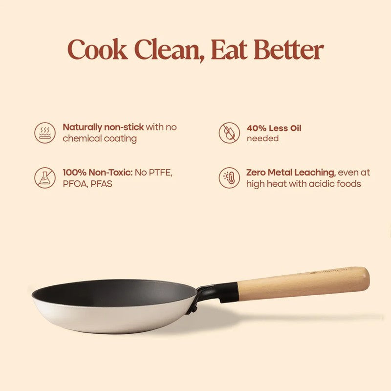 Cumin Co Enamel Cast Iron Frying Pan (White) - 1000 mL media 12