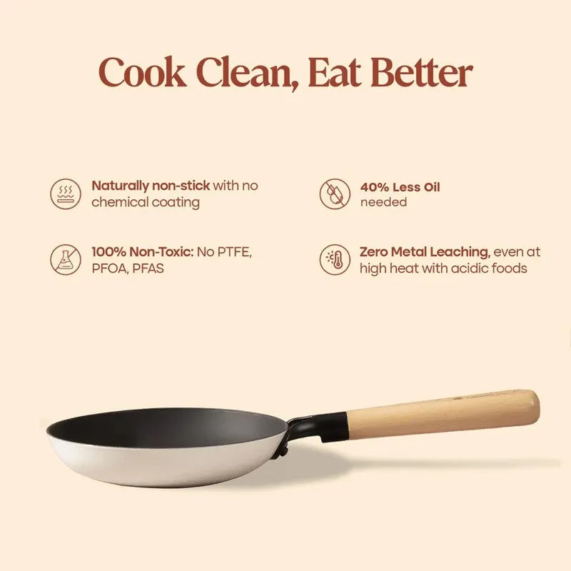 Cumin Co Enamel Cast Iron Frying Pan (White) - 1000 mL media 12