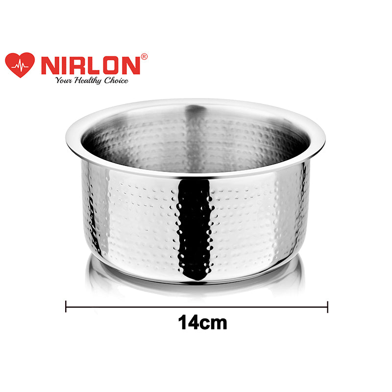 Nirlon Stainless Steel Pateela With Lid - 1000 mL/6 Inches media 6