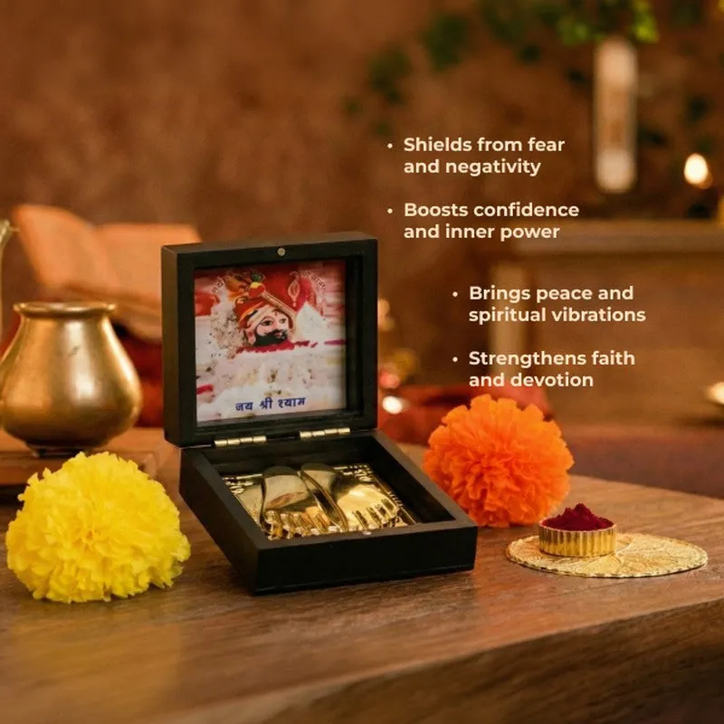 Khatu Shyam ji Divine Brass Paduka media 3