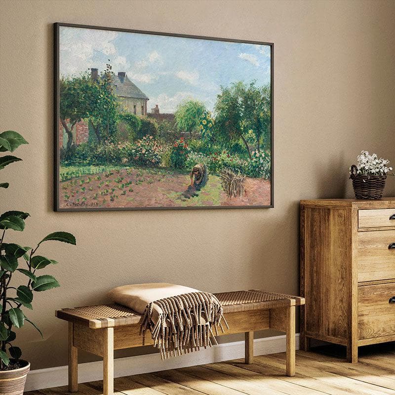 The Artist's Garden At Eragny Canvas Wall Painting - Black Frame media 3