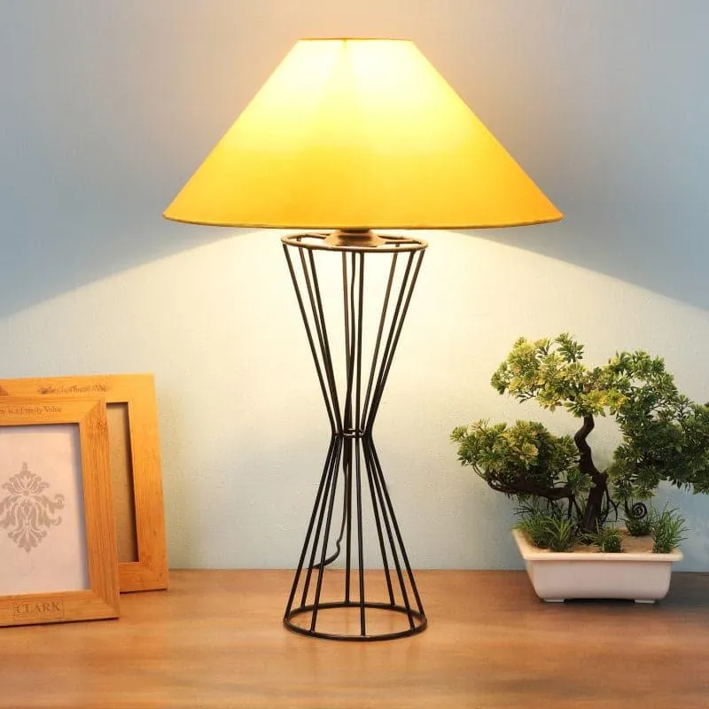 Sunglow Briar Fabric Table Lamp - Yellow,Black media 1