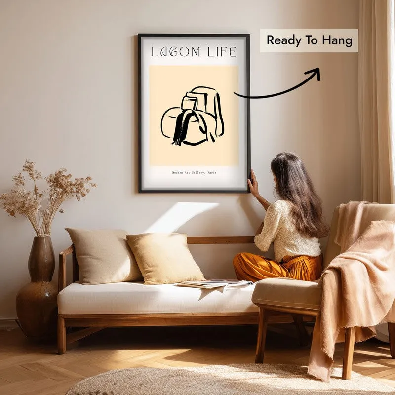 Hushed Routine Canvas Wall Painting With Black Frame media 7