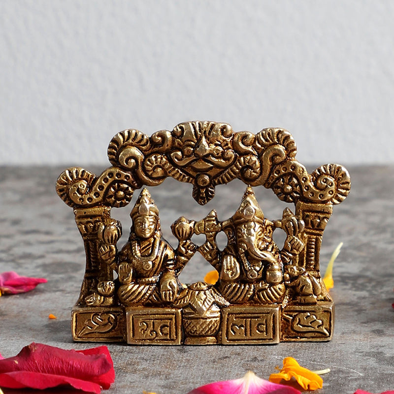 Shri Lakshmi Ganesha Brass Idol