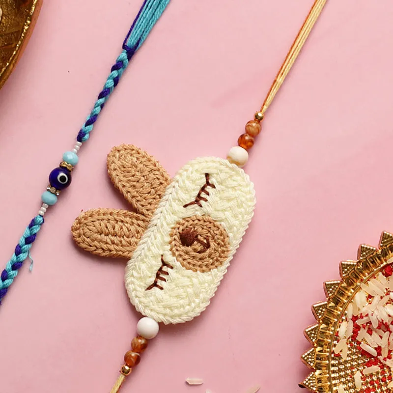 Bunny Rakhi with Roli Chawal - Three Piece Set media 3