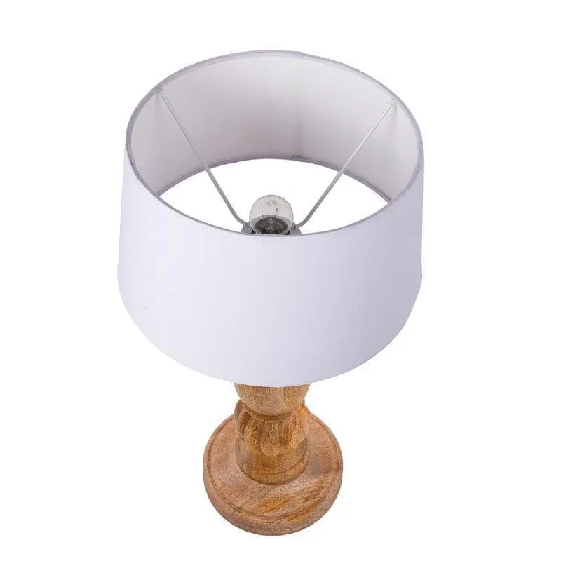 Rustic Elegance Fabric Table Lamp - White media 4