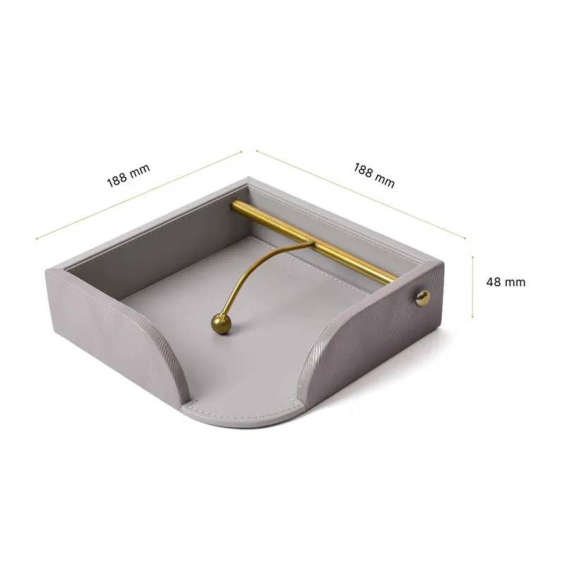 Veltrix Nuo Faux Leather Tissue Holder - Grey media 9
