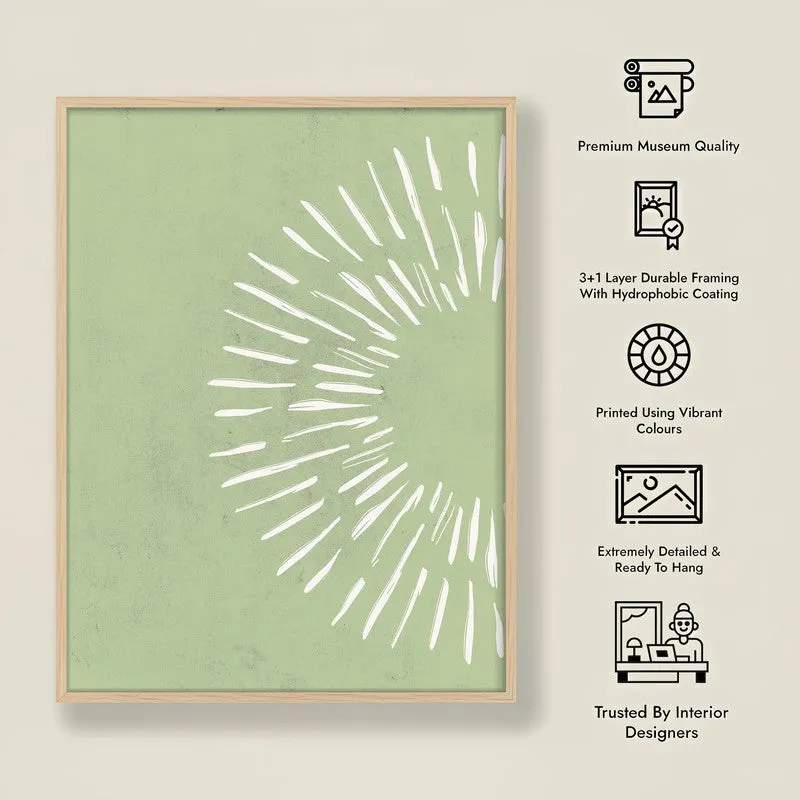 Pastel Sunray Canvas Wall Painting With Brown Frame media 10
