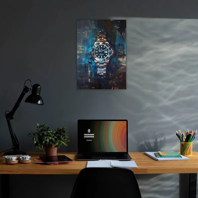 Midnight Timepiece Wall Poster -Blue media 3