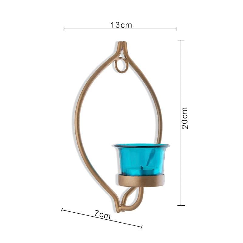 Leafy Sconce Candle Holder (Turquoise) - Set Of Two media 5
