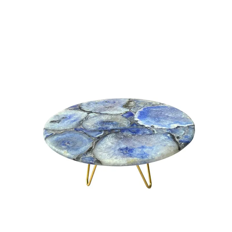 Myrla Handcrafted Agate Cake Stand - Blue media 5