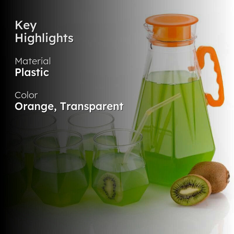 Orange Karuma Jug & Glass Set - Set Of Seven image 2