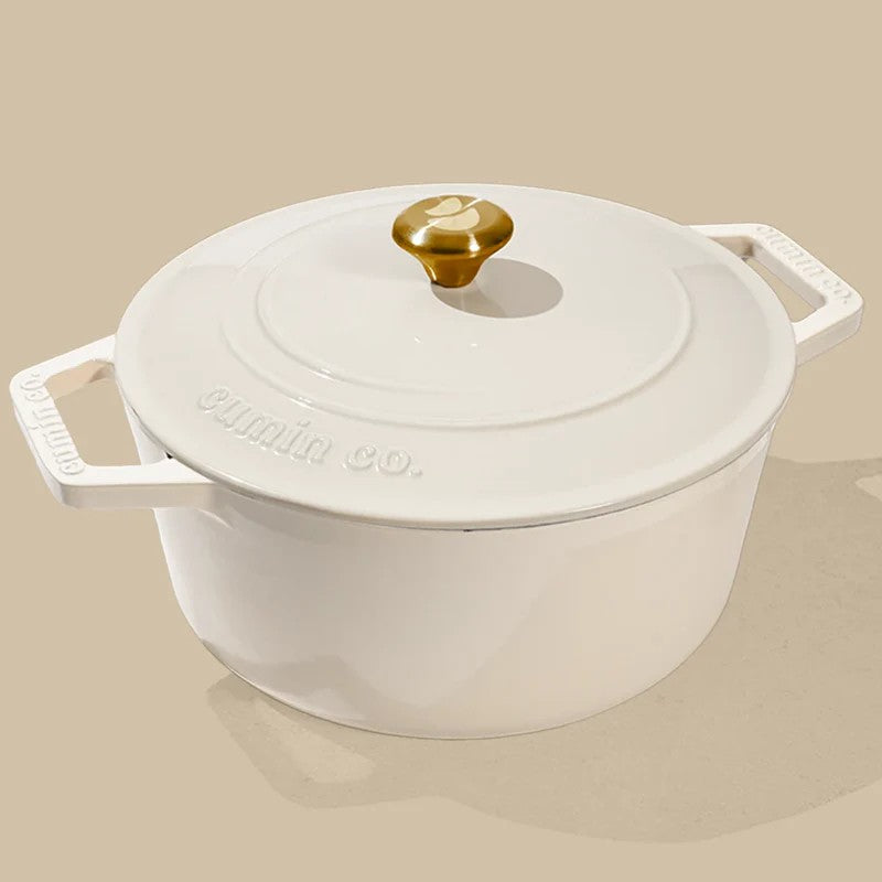 Cumin Co Enamel Cast Iron Cooking Pot (5000 mL) - White media 3