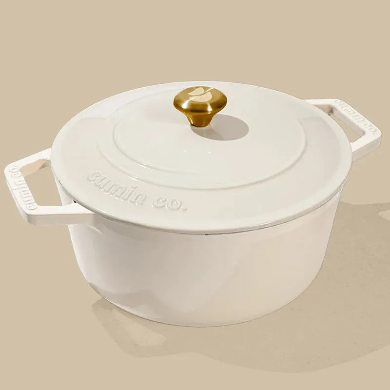 Cumin Co Enamel Cast Iron Cooking Pot (5000 mL) - White media 3