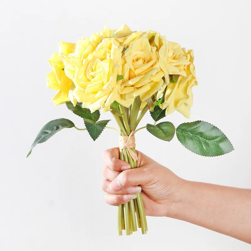 Aurielle Rose Fabric Artificial Flower - Yellow media 4