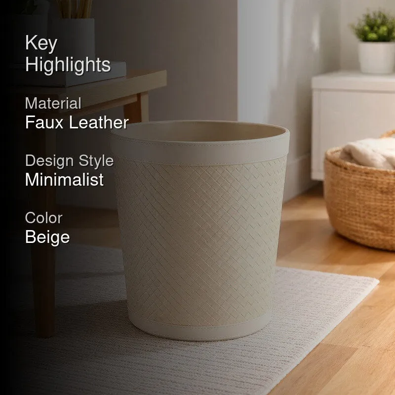 AarviDecor LuxeDrop Faux Leather Dustbin media 2