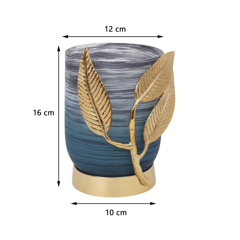 Gemma Ruma Glass Vase - Blue & Gold media 6