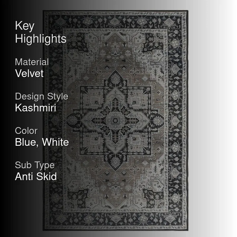 Rahana Velvet Rectangle Anti-Skid Carpet media 2