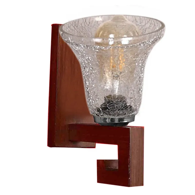 Crystal Flare Walnut Base Glass Wall Lamp media 6