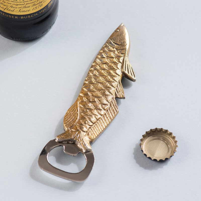 Fin & Twist Stainless Steel Bottle Opener - Gold