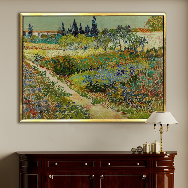 Wildflower Path Canvas Wall Painting With Frame