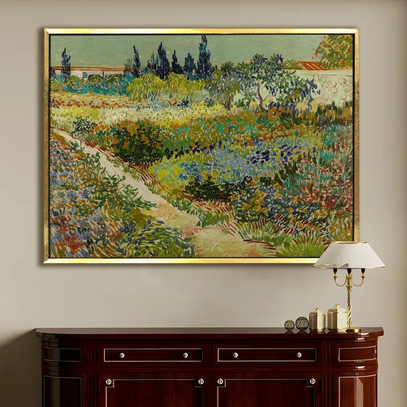 Wildflower Path Canvas Wall Painting With Frame media 1
