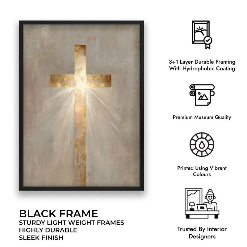 Cross of Faith Wall Painting With Black Frame media 7