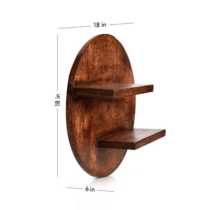 Brown Baby Round Wooden Shelf - 6
