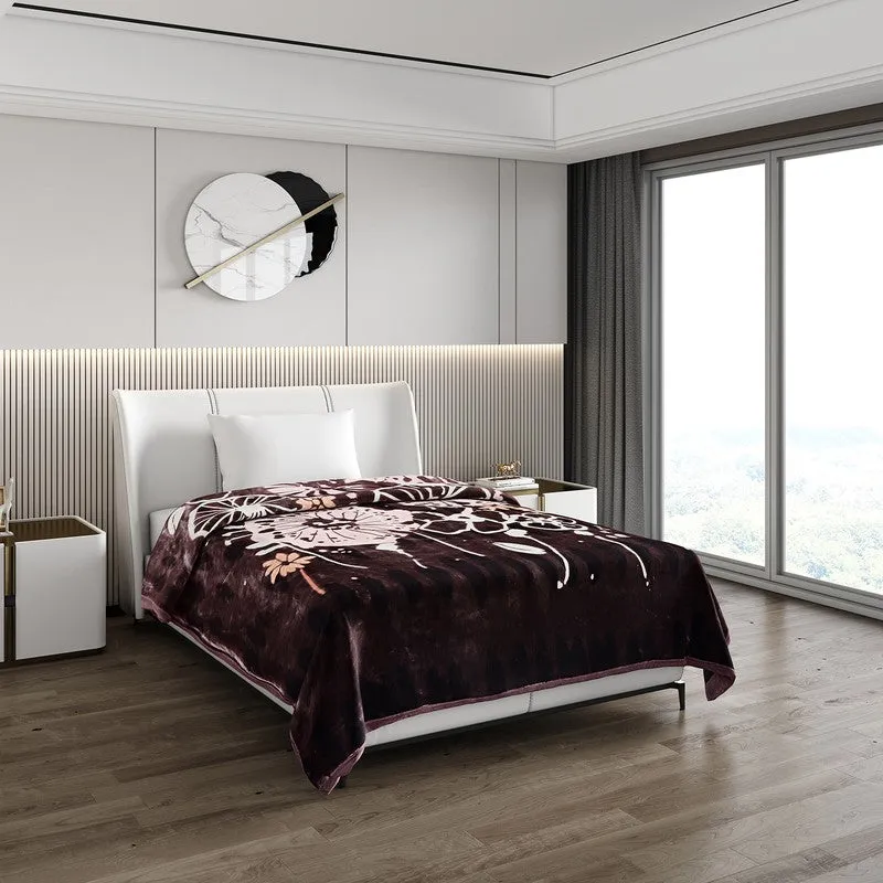 Monte Carlo Midnight Blossom Blanket (Brown)- 850 GSM media 1