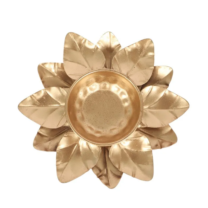 Pushpika Floral Urli - Gold media 7