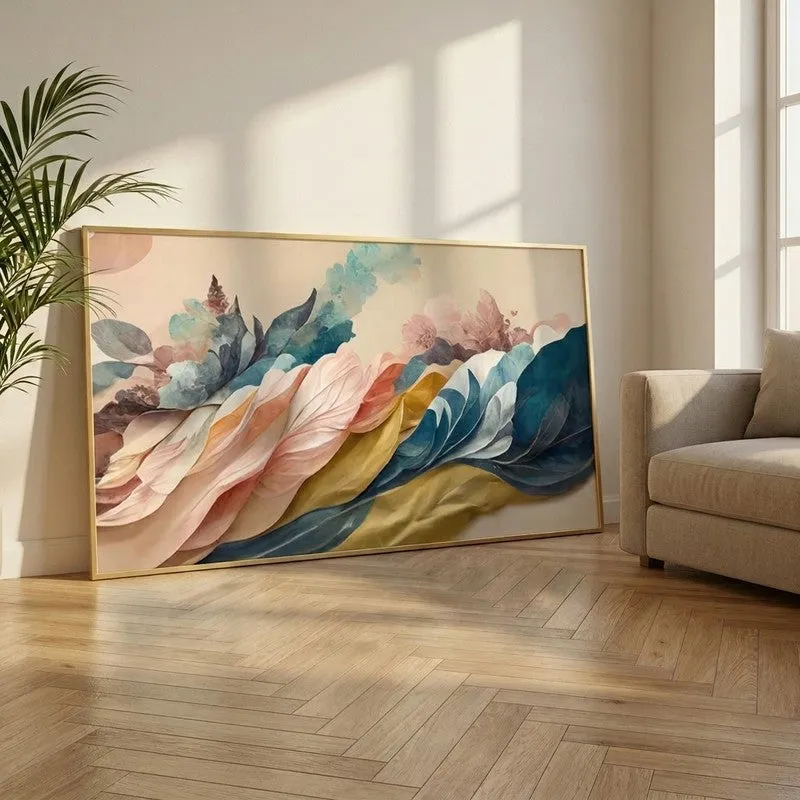 Petal Wave Canvas Wall Painting With Frame media 1