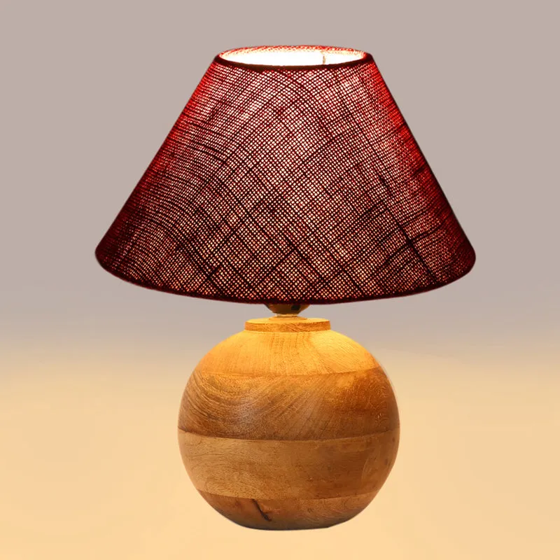 Sienna II Orb Jute Table Lamp - Maroon,Brown media 4