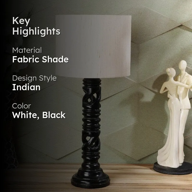 Sorar Wynn Fabric Table Lamp - White,Black media 2