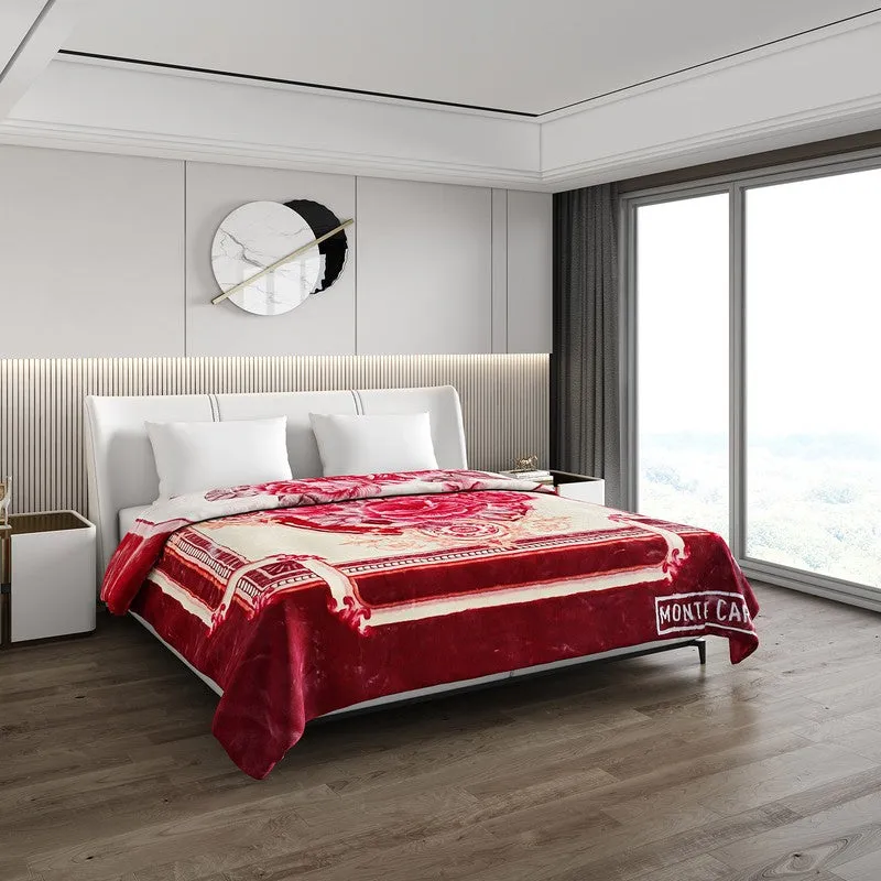 Monte Carlo Crimson Elegance Blanket - 800 GSM media 1