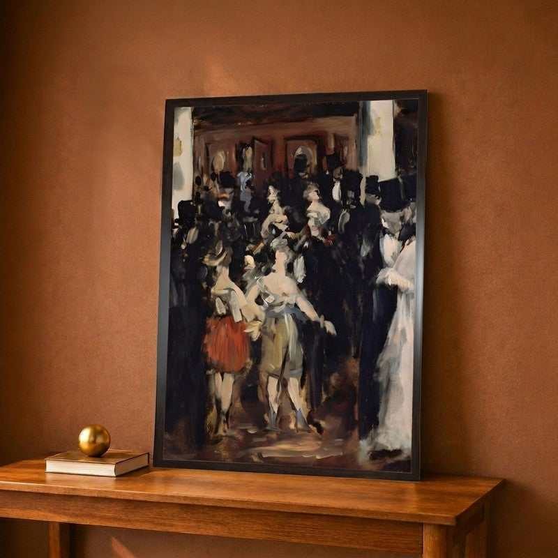 Masked Ball at the Opera (1873) Canvas Wall Painting - 9 x 12 Inches
