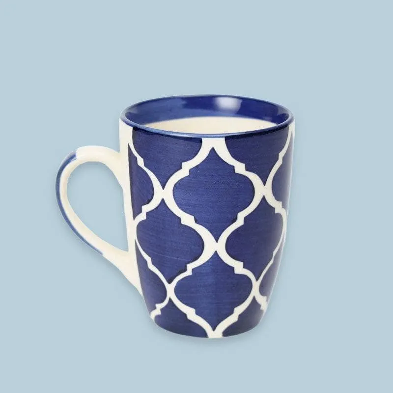 Blue Ceramic Coffee Mug (250 mL Each) - Set of Two media 3