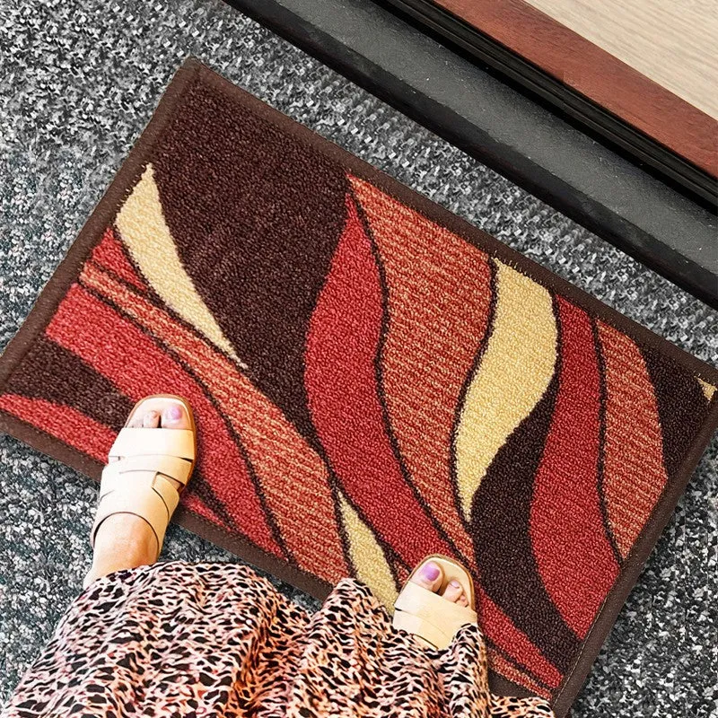 Hiro Abstract Nylon Door Mats - Maroon media 3